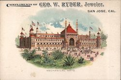 Compliments of Geo. W. Ryder, Jeweler Mechanical Arts Postcard