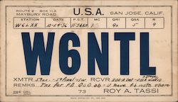 W6NTL Roy A. Tassi Postcard