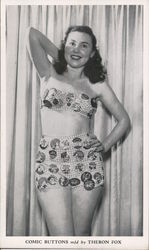 Comic Buttons mfd by Theron Fox Postcard