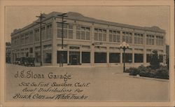 J.E. Sloan Garage. 502 So. First . San Jose, Calif. Local distributors for Buick cars and white trucks Postcard
