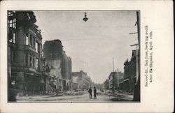 Second St., San Jose, looking north after Earthquake, April 18th. Postcard
