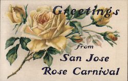 Greetings from San Jose Rose Carnival Postcard