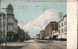 San Jose, California. Santa Clara St. showing Electric Tower 300 ft. high. Postcard