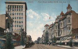 First Street Looking North Postcard