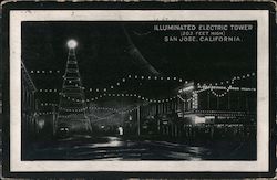 Illuminated Electric Tower, 202 Feet High Postcard