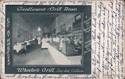 Gentlemen's Grill Room - Wheeler's Grill, San Jose, California. - Eat at Wheeler's Postcard