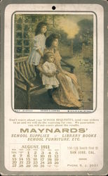 Maynard's School Supplies Calendar Postcard