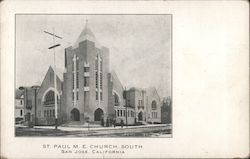 St. Paul M.E. Church, South. San Jose, California Postcard