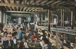Interior of Flickengers' Orchard Cannery Postcard