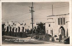 Front view of Rosicrucian Bldgs. San Jose, Calif. Postcard