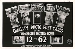 Rare: Frasher's Advertising Winchester Mystery House "12 for 62 cents Postcard