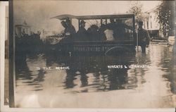 To the Rescue - Police Wagon, 1911 Flood Postcard