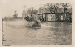Car on Flooded Street Postcard