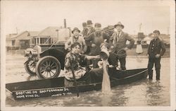 Flood Boating on San Fernando St. near Vine St. March 7 1911 Postcard