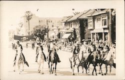 Men On Horses, 1910 Rose Carnival Parade Postcard