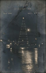 Electric Tower at Night Postcard