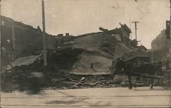 Collapsed Building after Earthquake Postcard