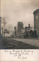 Fire in Dougherty Building on 2nd Street - Earthquake 1906 Postcard