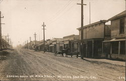 Looking South on Main Street Mission Postcard