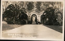 Quad Entrance, San Jose State College Postcard