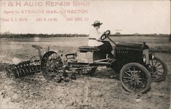 H&H Auto Repair Shop. Agents for Straude Mak-A-Tractor Postcard