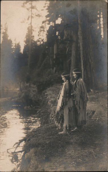 Two Indian Girls by the River Lake Tahoe California