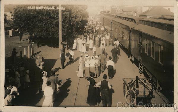 People at the R.R. Station Guerneville California