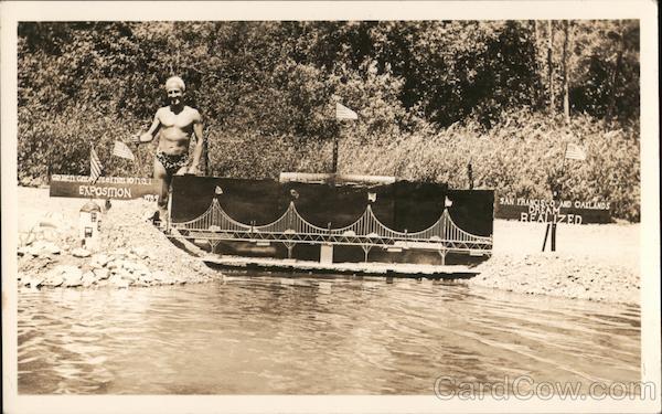 A Man in a Swimsuit next to a Body of Water Guerneville California