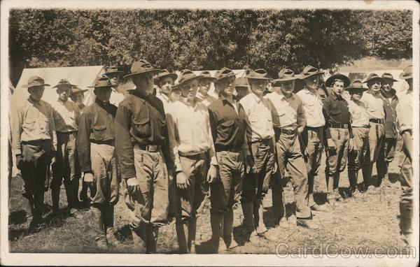 Several Boys Wearing Hats Lined up in a Field Guerneville California