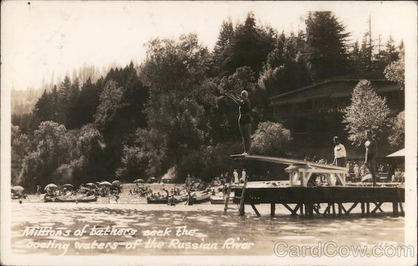 Millions of Bathers Seek the Cooling Waters of the Russian River Guerneville California