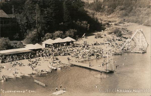 Lots of People on the River Bank Guerneville California