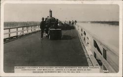 Causeway - Steamroller California State Highway Between Sacramento and Davis Postcard