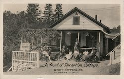 In Front of Reception Cottage White Cottages Postcard