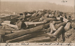 Logs in Pond at New Mill Postcard