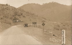 California State Line on Pacific Highway Postcard
