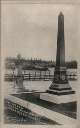 Old and New Lassen Monument Postcard