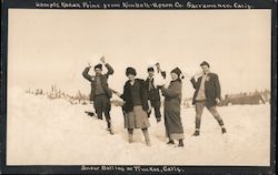 Snowball Fight - Capital City Motorcycle Club Excursion Postcard
