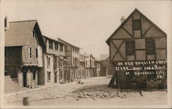 An Old English Street Scene Built For a Movie Postcard
