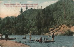 Bathing in Russian River, Near Russian River Heights. On the North Western Pacific, R.R. Postcard