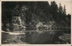 Canoes on the River Bank Guerneville, CA Postcard Postcard Postcard
