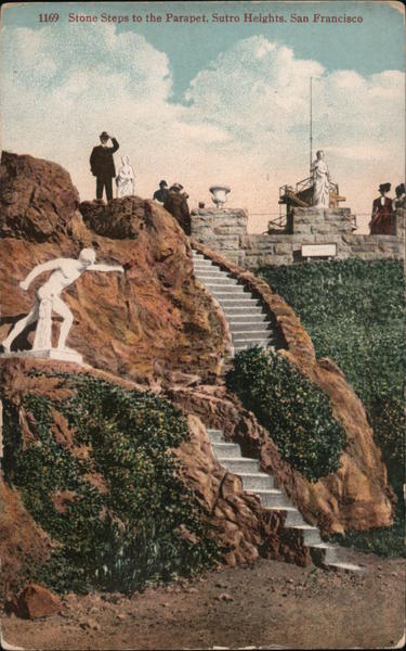 Stone steps to the Parapet, Sutro Heights San Francisco California