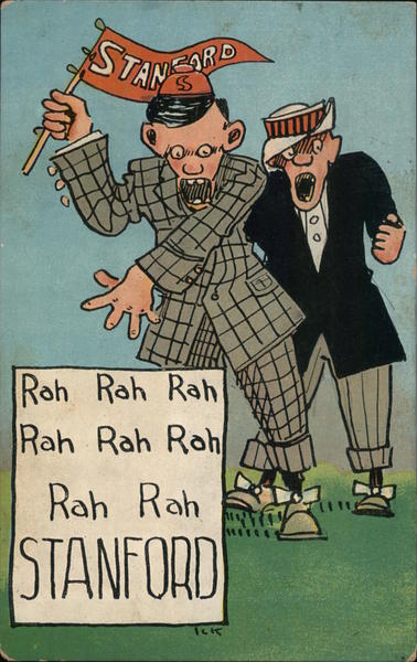 Two Men Cheering for Stanford Stanford University California