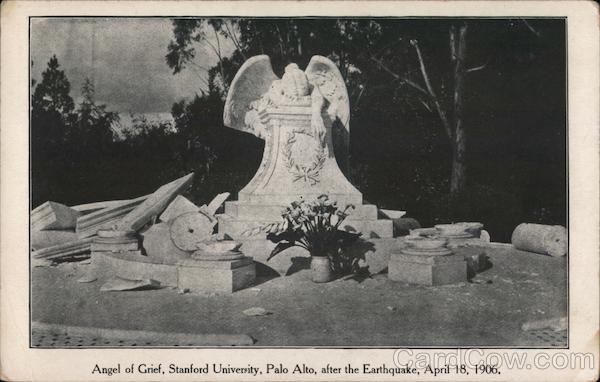 Angel of Grief, Stanford University, Palo Alto, After the Earthquake, April 18, 1906 California