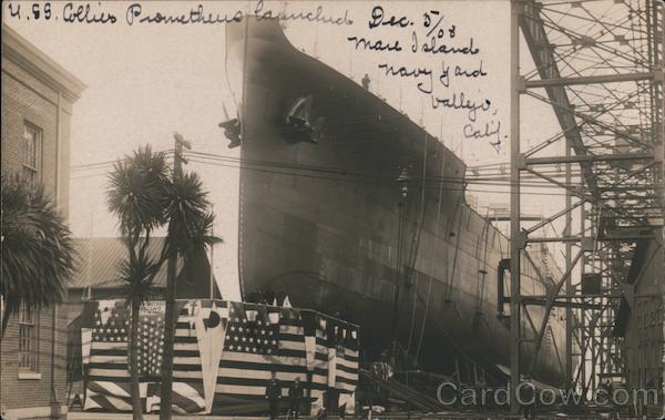 USS Prometheus Collier (AR-3) Launched Dec. 5 1908 Mare Island Vallejo California