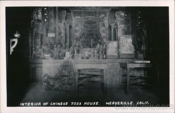 Interior of Chinese Joss House, Weaverville, Calif. California