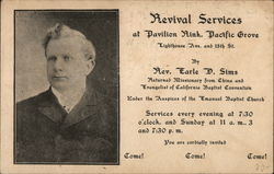 Pink Rose "Bridesmaid" and Emanuel Baptist Revival Services Postcard