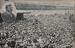 Ex-President Roosevelt Addressing A Crowd In R.R. Sa. HAVERHILL, Mass. Massachusetts Postcard Postcard Postcard