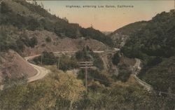 Highway, entering Los Gatos, California Postcard Postcard Postcard