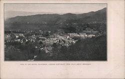 View of Los Gatos, California, looking Northeast from hills above Broadway. Postcard Postcard Postcard