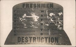 Freshman Destruction - Stanford University Postcard